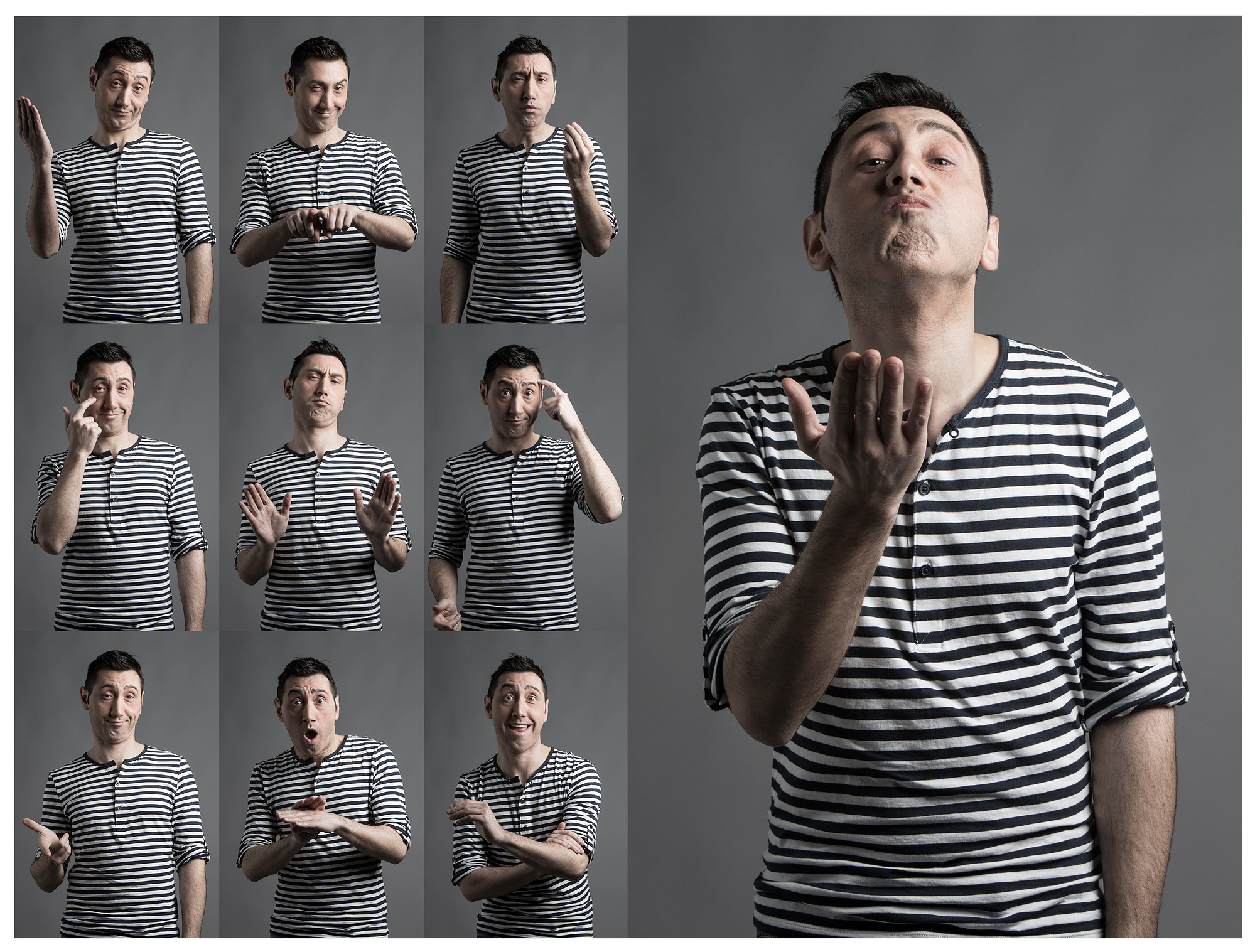 portrait of man gesticulating in order to describe Italian gestures